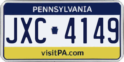 PA license plate JXC4149