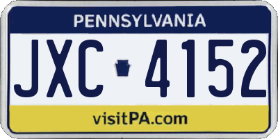 PA license plate JXC4152