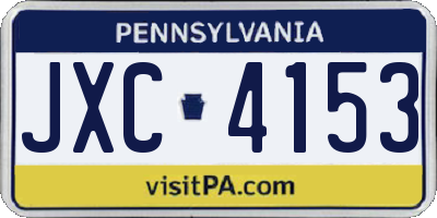PA license plate JXC4153
