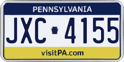 PA license plate JXC4155