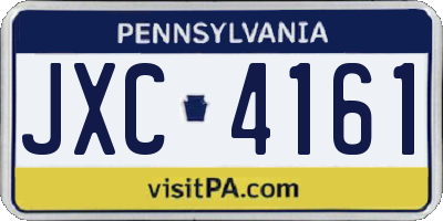 PA license plate JXC4161