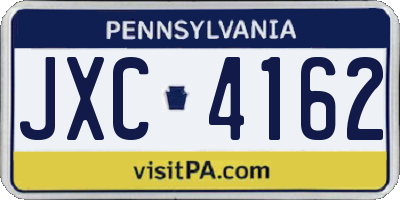 PA license plate JXC4162