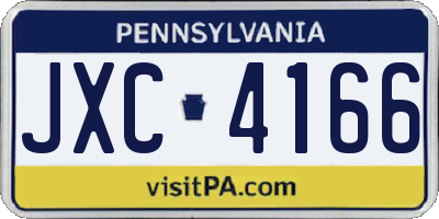 PA license plate JXC4166