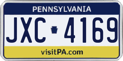 PA license plate JXC4169