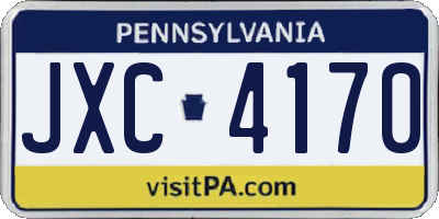 PA license plate JXC4170