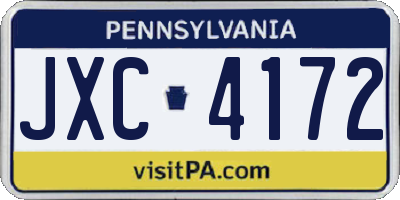 PA license plate JXC4172