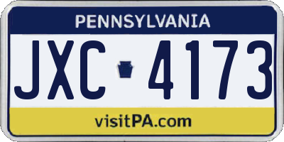 PA license plate JXC4173