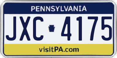 PA license plate JXC4175