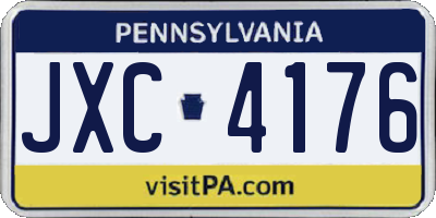 PA license plate JXC4176
