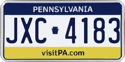 PA license plate JXC4183