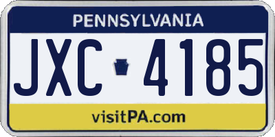 PA license plate JXC4185
