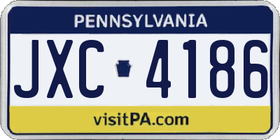 PA license plate JXC4186
