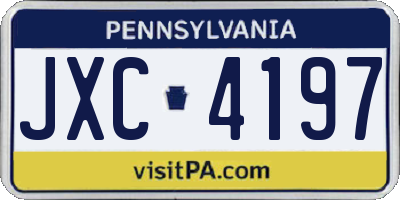 PA license plate JXC4197