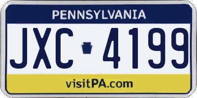 PA license plate JXC4199