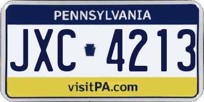 PA license plate JXC4213