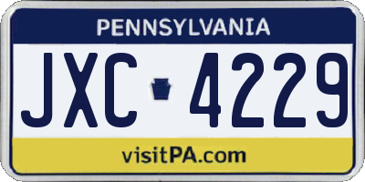 PA license plate JXC4229
