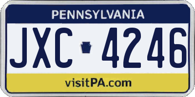 PA license plate JXC4246