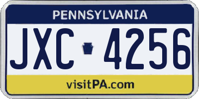 PA license plate JXC4256