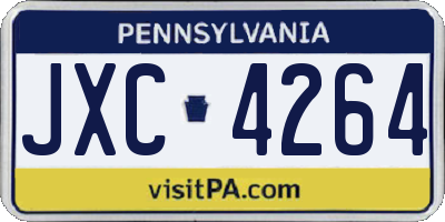 PA license plate JXC4264