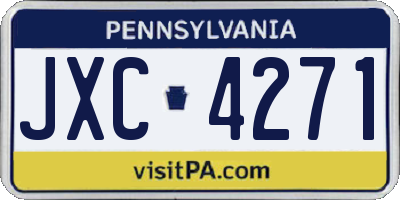 PA license plate JXC4271