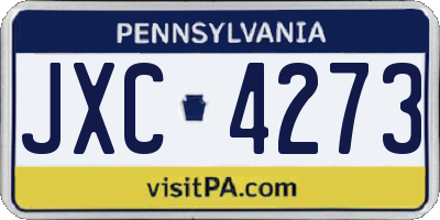 PA license plate JXC4273