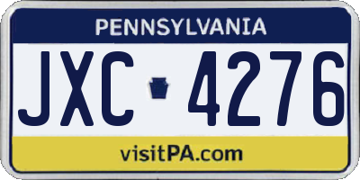 PA license plate JXC4276