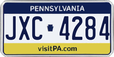 PA license plate JXC4284