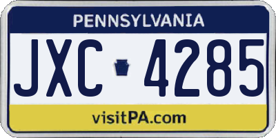 PA license plate JXC4285