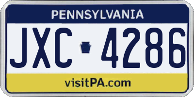 PA license plate JXC4286