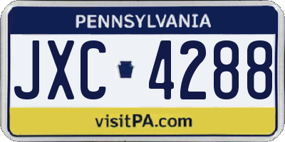 PA license plate JXC4288