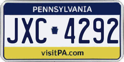 PA license plate JXC4292