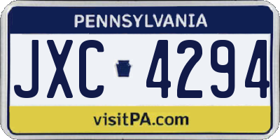 PA license plate JXC4294