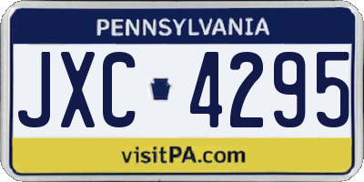 PA license plate JXC4295