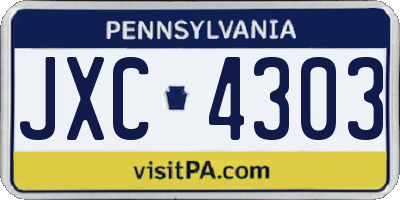 PA license plate JXC4303