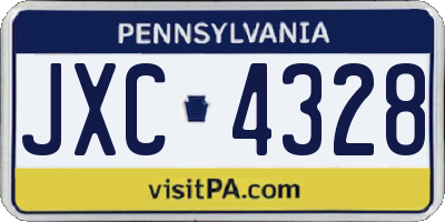 PA license plate JXC4328