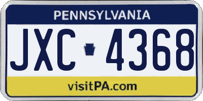 PA license plate JXC4368