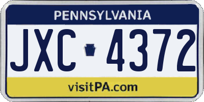 PA license plate JXC4372