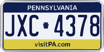 PA license plate JXC4378