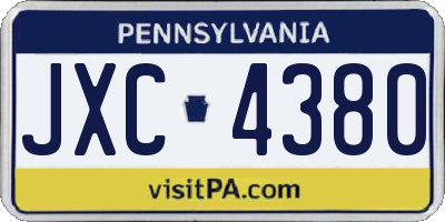 PA license plate JXC4380