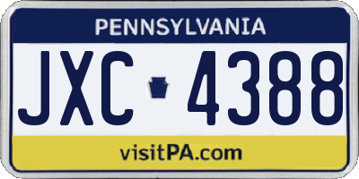 PA license plate JXC4388