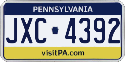 PA license plate JXC4392