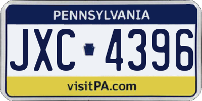 PA license plate JXC4396