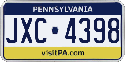 PA license plate JXC4398