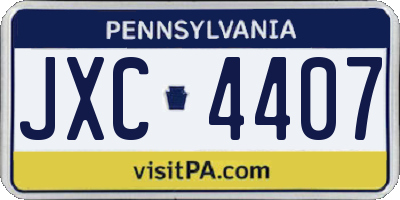 PA license plate JXC4407