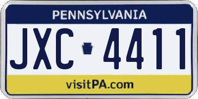 PA license plate JXC4411