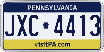 PA license plate JXC4413