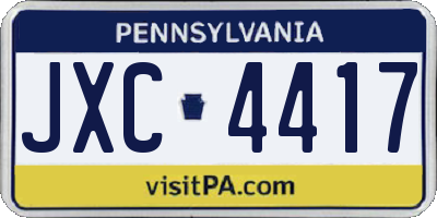 PA license plate JXC4417