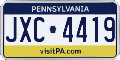 PA license plate JXC4419