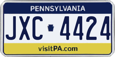 PA license plate JXC4424