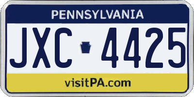 PA license plate JXC4425
